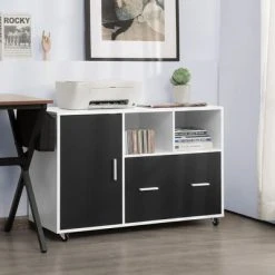Costway Lateral File Cabinet Mobile Storage Shelves Printer Stand Legal/Letter