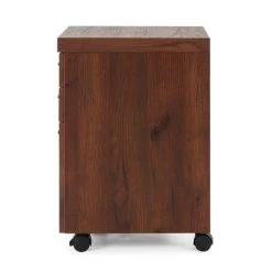 Monarch Specialties 25 Inch Tall Spacious 3 Drawer Home Office Rolling Filing Cabinet, Dark Cherry Brown Wood Look Finish