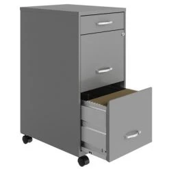 Space Solutions 18 Inch Wide Metal Mobile Organizer File Cabinet For Office Supplies & Hanging File Folders W/ Pencil Drawer & 3 File Drawers, Silver 8 Space Solutions 18 Inch Wide Metal Mobile Organizer File Cabinet For Office Supplies & Hanging File Folders W/ Pencil Drawer & 3 File Drawers, Silver -Living Spaces Store GUEST 42fd7402 3713 401d b092 38e512558d69