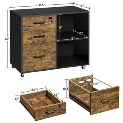Yaheetech Vintage Mobile Letter Size Rolling File Cabinet With Drawer And Open Shelf For Home Office -Living Spaces Store GUEST 44de832d 908f 49a5 a309 568eec472a2c 1