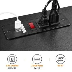 Yaheetech 3-Drawer Vintage File Cabinet With Socket And USB Charging Port Black/Rustic Brown -Living Spaces Store GUEST 4ce0925a 7a65 45ae aad5 85194b20c27e