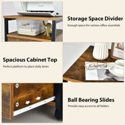 Costway Mobile File Cabinet 2 Drawer Printer Stand W/Open Shelf For Letter Size -Living Spaces Store GUEST 51cdd432 3459 493e a32c 06db8d39d09d