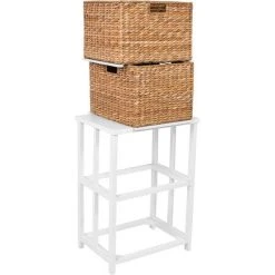 BirdRock Home Seagrass 2-Tier File Cubby Cabinet - Natural