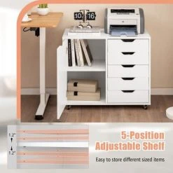 Costway 5-Drawer Chest Rolling Storage Dresser Lateral File Cabinet With Adjustable Shelf -Living Spaces Store GUEST 541acf31 ebfb 490e b02c dcb41f5e011a