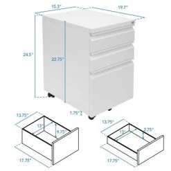Mount-It! Mobile File Cabinet With 3 Drawers, Under Desk Rolling Storage , White -Living Spaces Store GUEST 58109fe6 c5c0 42be 983a ffc99ff27cd4