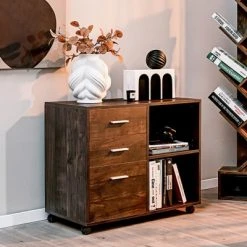 Costway 3-Drawer Wood File Cabinet Mobile Lateral Printer Stand With Open Storage Shelves 11 Costway 3-Drawer Wood File Cabinet Mobile Lateral Printer Stand With Open Storage Shelves -Living Spaces Store GUEST 6183a352 a227 48f5 bdff 0846a437f303