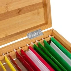 BirdRock Home Bamboo Rolling File Storage Organizer Box With Lid - Natural -Living Spaces Store GUEST 62eab79e 8d9b 45a2 9de1 be7f9ab82202