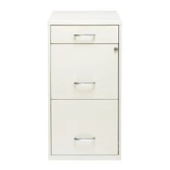 Space Solutions 3 Drawer Letter Width Vertical File Cabinet With Pencil Drawer Pearl White
