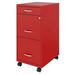 Space Solutions 18 Inch Wide Metal Mobile Organizer File Cabinet For Office Supplies & Hanging File Folders W/ Pencil Drawer & 3 File Drawers, Red 8 Space Solutions 18 Inch Wide Metal Mobile Organizer File Cabinet For Office Supplies & Hanging File Folders W/ Pencil Drawer & 3 File Drawers, Red -Living Spaces Store GUEST 6a4821c1 f7c2 4b4e 8fd3 879bcbf6315d