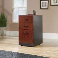 Via 3 Drawer Storage Pedestal Classic Cherry Red - Sauder