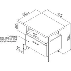 Architect 1 Drawer File Cabinet Modern Walnut - Bush Furniture -Living Spaces Store GUEST 849475f7 7caf 4696 9522 7aee86fe38b4
