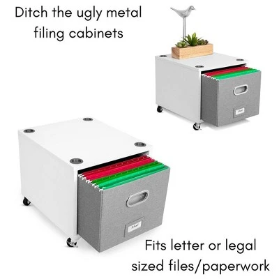 BirdRock Home Rolling Storage File Cabinet With 1 Lateral Drawer - White 5 BirdRock Home Rolling Storage File Cabinet With 1 Lateral Drawer - White - Image 3