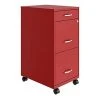 Space Solutions 18 Inch Wide Metal Mobile Organizer File Cabinet For Office Supplies & Hanging File Folders W/ Pencil Drawer & 3 File Drawers, Red -Living Spaces Store GUEST 8ce573a1 12f3 4fbf 8146 810e889939c4