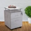 Rolling File Cabinet With Glass Top Gray - Techni Mobili -Living Spaces Store GUEST 8d7b2f09 7816 44c9 8626 c5b4be670503