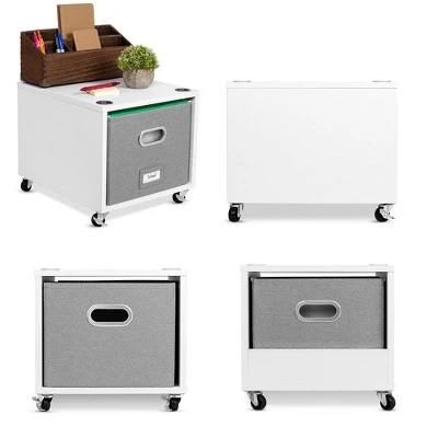 BirdRock Home Rolling Storage File Cabinet With 1 Lateral Drawer - White 4 BirdRock Home Rolling Storage File Cabinet With 1 Lateral Drawer - White - Image 2