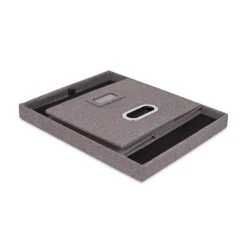 Internet's Best 2-Pack Collapsible File Storage Organizer With Lid - Grey