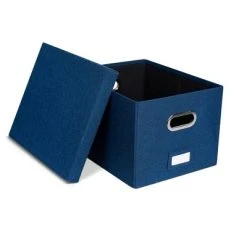 BirdRock Home 1-Pack Collapsible File Storage Organizer With Lid - Navy -Living Spaces Store GUEST 9777ac07 dcf5 4903 89a1 085358e1d041