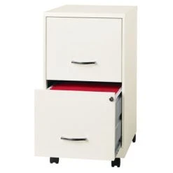 Space Solutions 18 Inch Wide Metal Mobile Organizer File Cabinet For Office Supplies And Hanging File Folders With 2 File Drawers, Pearl White 9 Space Solutions 18 Inch Wide Metal Mobile Organizer File Cabinet For Office Supplies And Hanging File Folders With 2 File Drawers, Pearl White -Living Spaces Store GUEST 99d75e8a 2610 4da1 bea2 6ef95ae380b1