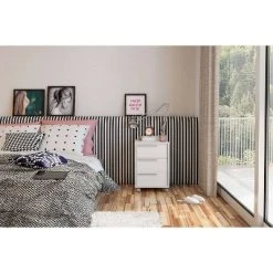 Maia 3 Drawer File Cabinet White - Polifurniture -Living Spaces Store GUEST 9a7c80cb 4701 4dcf 9138 0a935beacc57