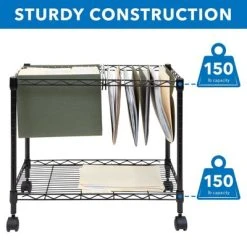 Mount-It! Mobile Rolling File Folder Cart With Wheels | Single Tier With Storage Rack And Locking Casters | Fits Letter And Legal Size Filing Folders -Living Spaces Store GUEST 9a9193da ec2d 4131 96ed c2d1fc3acaef