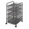 Steel Onyx Mesh File Cart With 1 File Drawer And 2 Small Drawers In Black-Safco -Living Spaces Store GUEST 9aa3b662 dcc9 42eb 9603 36bb065e1285