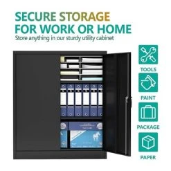 AOBABO 2 Door Durable Locking Metal Storage Cabinet Organizer With 2 Adjustable Shelves And 2 Keys For Garages And Offices -Living Spaces Store GUEST 9dda4c8d be08 4454 83ff de2d8e4bff6d