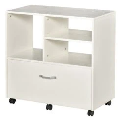 Vinsetto 29" Filling Cabinet, Office Storage Organizer With 4 Shelves, Wheels And Bottom Drawer For Legal And Letter Sized Files, White 9 Vinsetto 29" Filling Cabinet, Office Storage Organizer With 4 Shelves, Wheels And Bottom Drawer For Legal And Letter Sized Files, White -Living Spaces Store GUEST a3cd8006 b4ed 41a4 a4b1 cfc0ef129e46