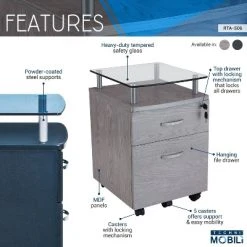 Rolling File Cabinet With Glass Top Gray - Techni Mobili -Living Spaces Store GUEST a7bc6fdd b350 4595 b806 fee943172523