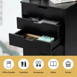 Costway 5 Drawer Chest Storage Dresser Floor Cabinet Organizer With Wheels Black 15 Costway 5 Drawer Chest Storage Dresser Floor Cabinet Organizer With Wheels Black -Living Spaces Store GUEST a94106bb 89cf 48d9 801d 7e3d2dc9ec9f