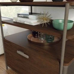 Radial Lateral File Cabinet With Drawer And Open Shelves Umber Wood - Sauder -Living Spaces Store GUEST abf34f05 12b8 4b09 a651 307d7e65bfc8