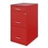 Space Solutions 18 Inch Wide Metal Organizer File Cabinet For Office Supplies And Hanging File Folders W/ Pencil Drawer & 3 File Drawers, Red -Living Spaces Store GUEST ac66cd28 1b75 4a2a a336 dcb950a028ab