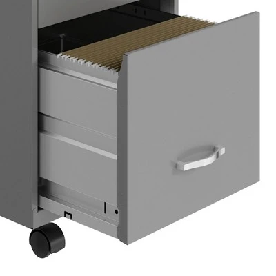 Space Solutions 18 Inch Wide Metal Mobile Organizer File Cabinet For Office Supplies & Hanging File Folders W/ Pencil Drawer & 3 File Drawers, Silver 6 Space Solutions 18 Inch Wide Metal Mobile Organizer File Cabinet For Office Supplies & Hanging File Folders W/ Pencil Drawer & 3 File Drawers, Silver - Image 4