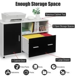 Costway Lateral File Cabinet Mobile Storage Shelves Printer Stand Legal/Letter -Living Spaces Store GUEST bb5320b4 a21b 401b ade7 332c02d3b9c8