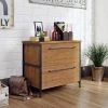 2 Drawer Iron City Lateral File Cabinet Checked Oak - Sauder -Living Spaces Store GUEST c27c399a d36d 43f6 adf3 749bd2906d5b