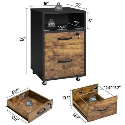 Yaheetech Vintage File Cabinet File Storage Organizer For Home And Office 4 Yaheetech Vintage File Cabinet File Storage Organizer For Home And Office - Image 2