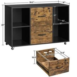Yaheetech Rolling File Cabinet With 2 Drawers And 4 Open Storage Shelves For Home Office -Living Spaces Store GUEST d656acdf dc42 436c b3b6 fde40aefa935