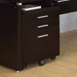 Skylar 3 Drawer Mobile File Cabinet Cappuccino - Coaster
