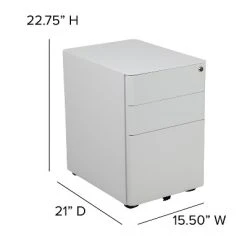Flash Furniture Modern 3-Drawer Mobile Locking Filing Cabinet With Anti-Tilt Mechanism And Hanging Drawer For Legal & Letter Files -Living Spaces Store GUEST df2d88db 150f 4c04 a505 d0483b1c06ae