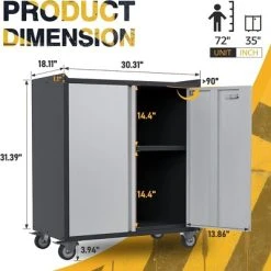 AOBABO Steel Wheeled Lockable Tool Box Supply Cabinet Organizer With Adjustable Storage Shelves For Homes, Offices, And Garages -Living Spaces Store GUEST e0c1af55 abc0 47a1 9606 0bf2e9075c96