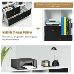 Costway Lateral Mobile Filing Cabinet Large Printer Stand W/ 2 Drawers -Living Spaces Store GUEST e9032f5f 852d 406d b3a2 7d02b0847084