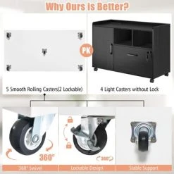 Costway 5-Drawer Chest Rolling Storage Dresser Lateral File Cabinet With Adjustable Shelf -Living Spaces Store GUEST f314a76e 7258 4c9b 86a9 8f21698242ed