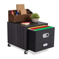 BirdRock Home Rolling Storage File Cabinet With 1 Lateral Drawer - Driftwood Grey -Living Spaces Store GUEST f332af1c 524b 4e90 9a77 d4c6f40e5d4e