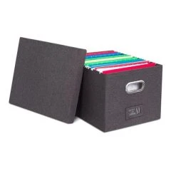 Internet's Best 1-Pack Collapsible File Storage Organizer With Lid - Charcoal -Living Spaces Store GUEST f4069b89 534d 4b29 b0dd 1c7eace8a233