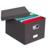 Internet's Best 1-Pack Collapsible File Storage Organizer With Lid - Charcoal -Living Spaces Store GUEST f4faec2b 47a7 4f0e 802b f100087dbf40